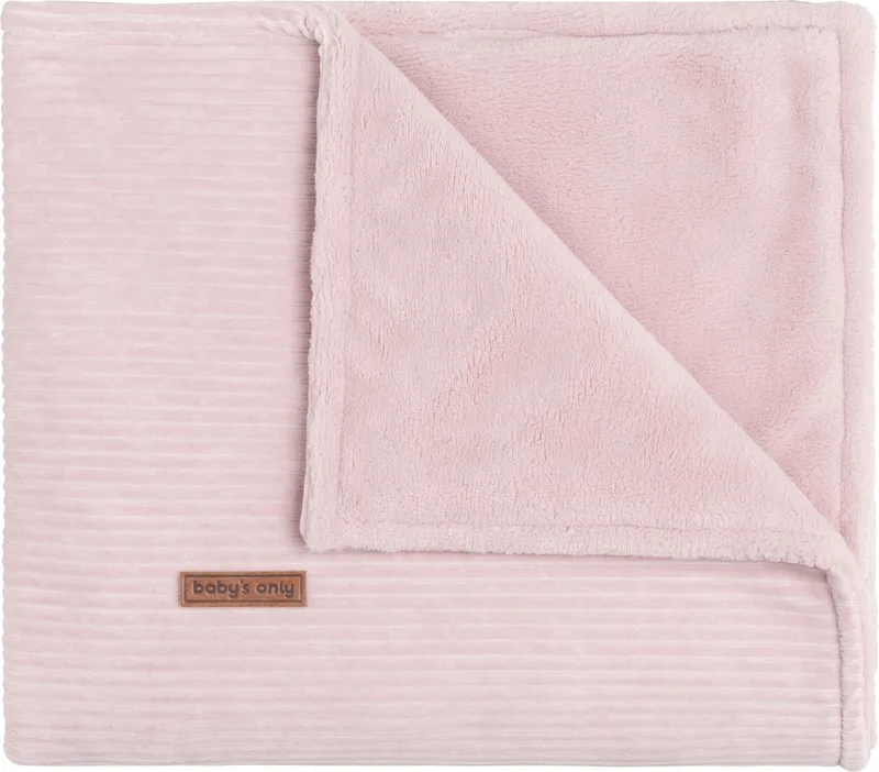 Ledikantdeken teddy - Baby deken Sense - Dekentje voor meisjes - 2.6 TOG - 100x135 cm - Rib corduroy stof - Herfst & winter deken de Baby's Only en Oud Roze – photo produit