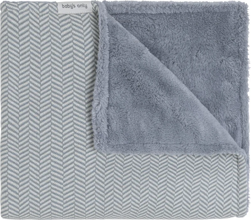 Ledikantdeken teddy Dawn - Nordic Blue/Ecru - 100x135 cm de Baby's Only en Nordic Blue – photo produit