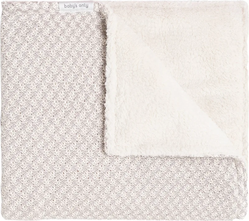 Ledikantdeken teddy Happiness - Urban Taupe/Ecru - 100x135 cm de Baby's Only en Urban Taupe – photo produit