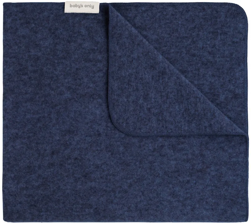 Meadow Wiegdeken - 70 x 95 cm- Merino Brushed - Jeans by Baby's Only in Blue – product photo