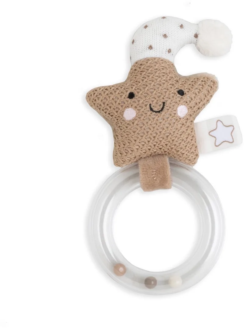Rammelaar ster Heaven - Baby rammelaar voor jongens en meisjes - Bijtring - Grijpring - Kraamcadeau - 0 tot 12 maanden - Clay/Warm Linen från Baby's Only i Clay – produktbild