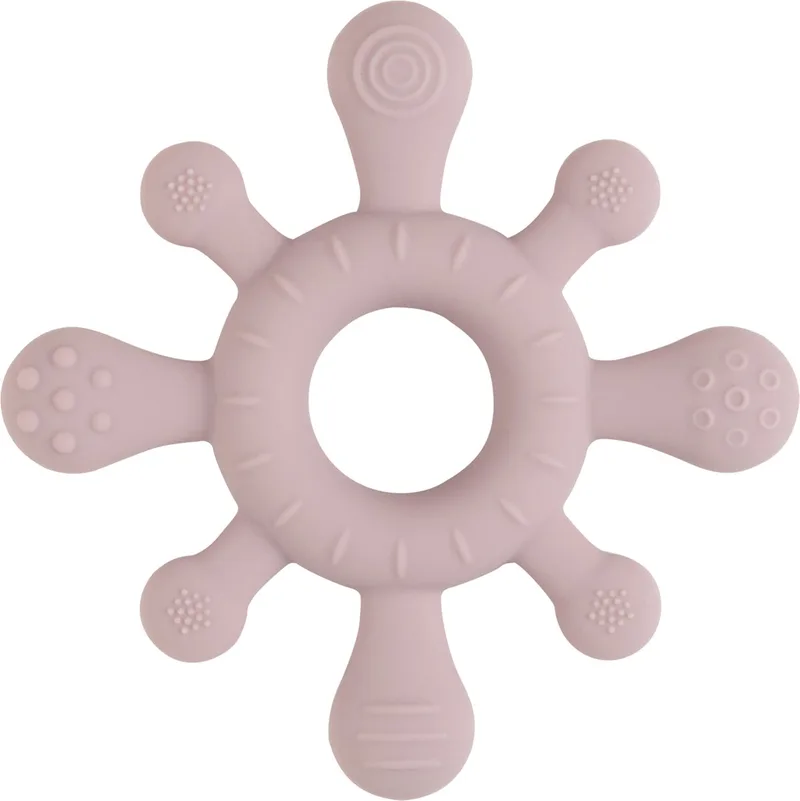 Siliconen baby bijtring - Bijtspeeltje blossom - Baby cadeau van Baby's Only in Oud Roze – productfoto