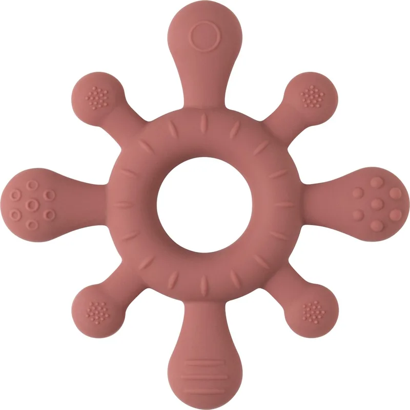 Siliconen baby bijtring - Bijtspeeltje blossom - Baby cadeau de Baby's Only en Stone Red – photo produit