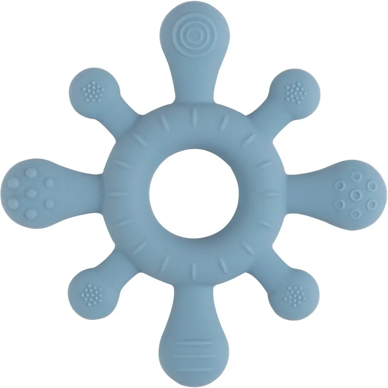 Siliconen baby bijtring - Bijtspeeltje blossom - Baby cadeau van Baby's Only in Vintage Blue – productfoto