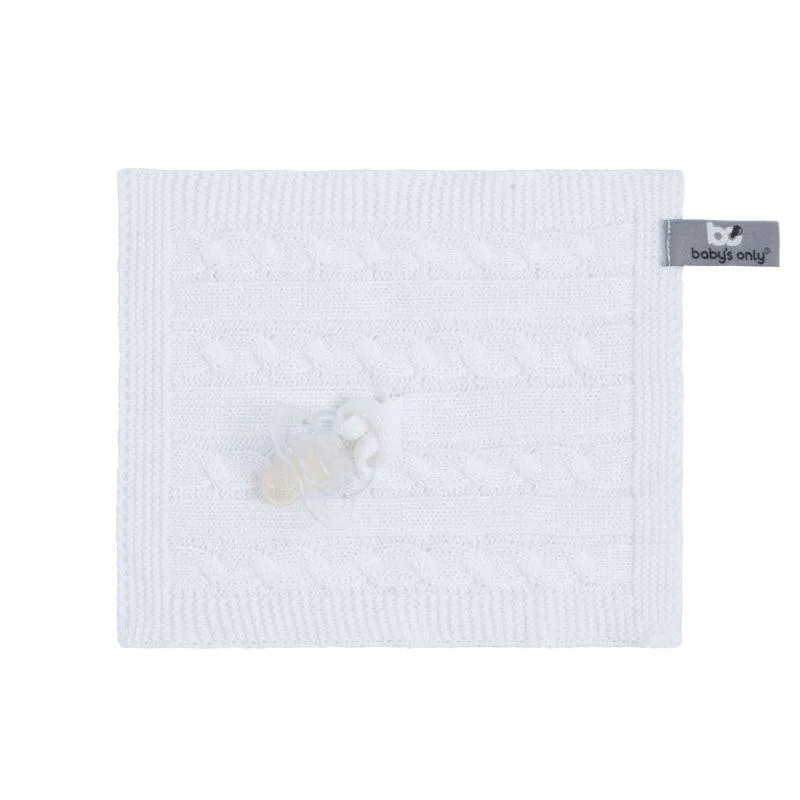 speendoekje Cable Classic Wit de Baby's Only – photo produit