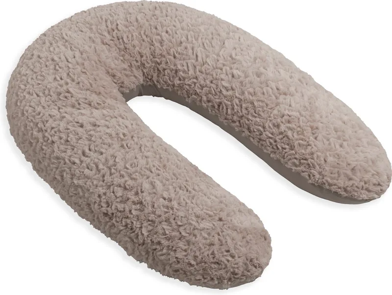 Voedingskussen Snow - Zwangerschapskussen - Zijslaapkussen - Lichaamskussen - Borstvoedingskussen - Zijligkussen - 160 cm - Extra zacht de Baby's Only en Taupe – photo produit