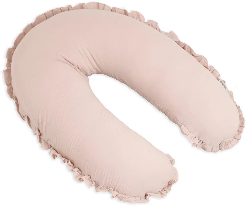 Voedingskussen - Zwangerschapskussen - Zijslaapkussen - Lichaamskussen Calm - 160 cm van Baby's Only in Oud Roze – productfoto