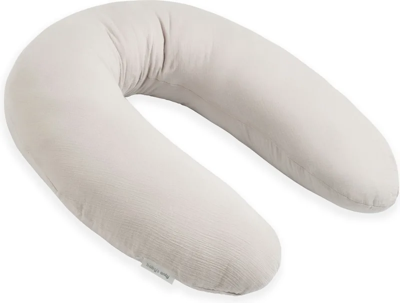 Voedingskussen - Zwangerschapskussen - Zijslaapkussen - Lichaamskussen Breeze - 160 cm van Baby's Only in Warm Linen – productfoto
