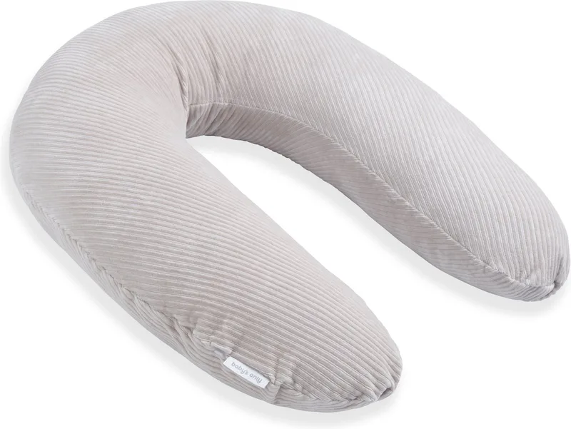 Voedingskussen - Zwangerschapskussen - Zijslaapkussen - Lichaamskussen Sense - 160 cm van Baby's Only in Kiezelgrijs – productfoto