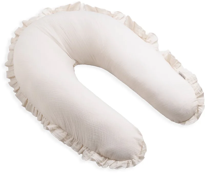 Voedingskussen - Zwangerschapskussen - Zijslaapkussen - Lichaamskussen Calm - 160 cm van Baby's Only in Warm Linen – productfoto