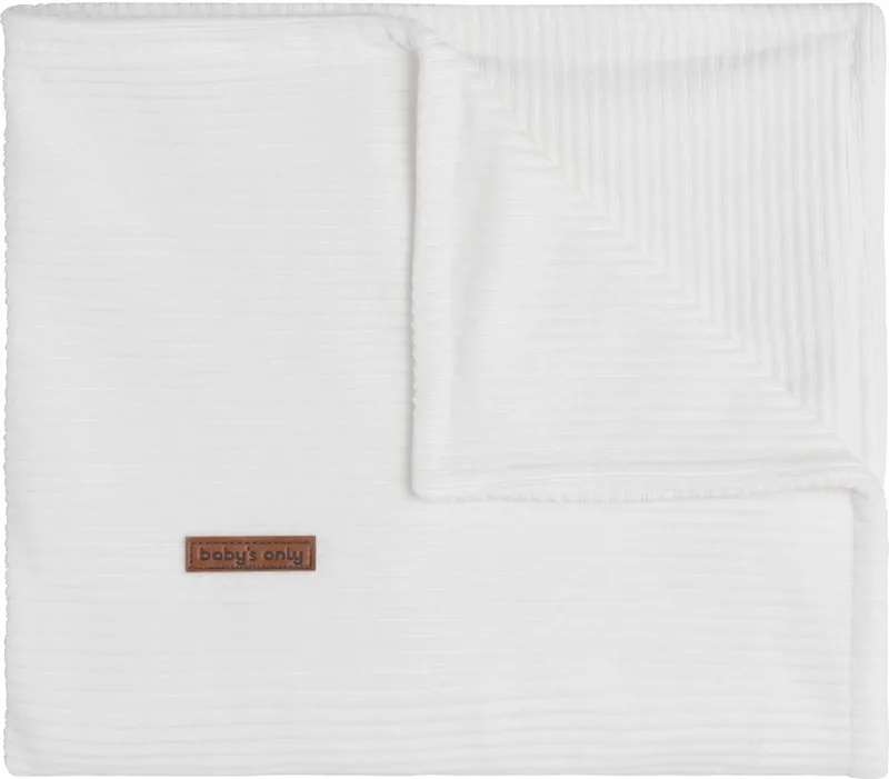 Wiegdeken - Baby deken Sense - Dekentje voor jongens en meisjes - 1.6 TOG - 70x95 cm - Zachte rib corduroy stof by Baby's Only in White – product photo