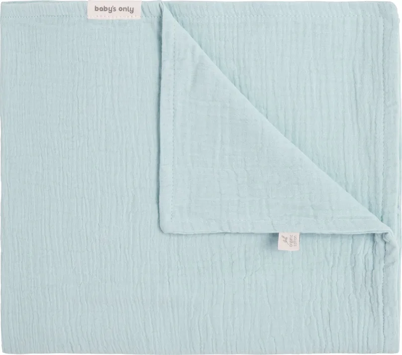 Wiegdeken Fresh ECO - Baby deken gemaakt uit 100% ecologisch katoen - 0.6 TOG - 70x95 cm by Baby's Only in Misty Blue – product photo