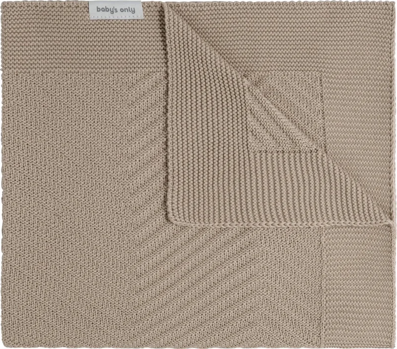 Wiegdeken Grace - Baby deken met visgraat motief - Babydeken uit katoen en acryl - 0 tot 6 maanden - 70x95 cm by Baby's Only in Beige – product photo