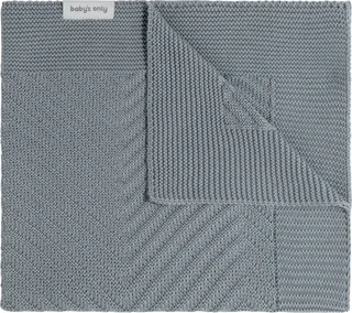 Wiegdeken Grace - Baby deken met visgraat motief - Babydeken uit katoen en acryl - 0 tot 6 maanden - Beige - 70x95 cm van Baby's Only in Nordic Blue – productfoto 1 van 2