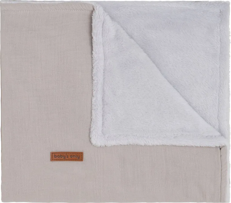 Wiegdeken teddy - Baby deken Breeze - Dekentje voor jongens en meisjes - 2.3 TOG - 70x95 cm - 100% katoen - Herfst & winter deken de Baby's Only en Urban Taupe – photo produit