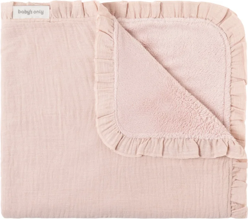 Wiegdeken teddy - Baby deken Calm - Deken voor in de wieg of co-sleeper - Dekentje voor meisjes - 2.3 TOG - 4-seizoenen - 70x95 cm - 100% katoen by Baby's Only in Oud Roze – product photo