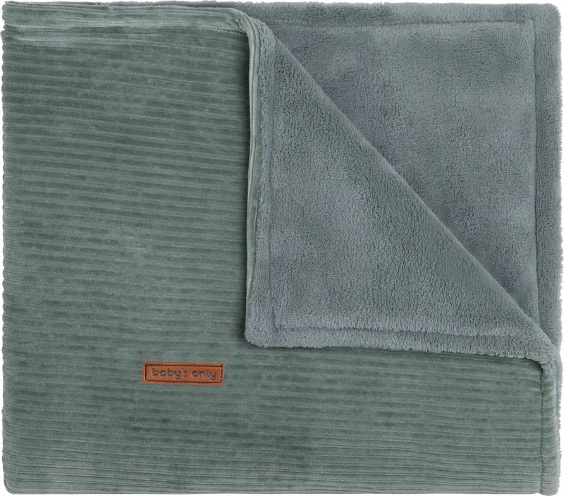 Wiegdeken teddy - Baby deken Sense - Dekentje voor jongens en meisjes - 2.6 TOG - 70x95 cm - Rib corduroy stof - Herfst & winter deken by Baby's Only in Zeegroen – product photo