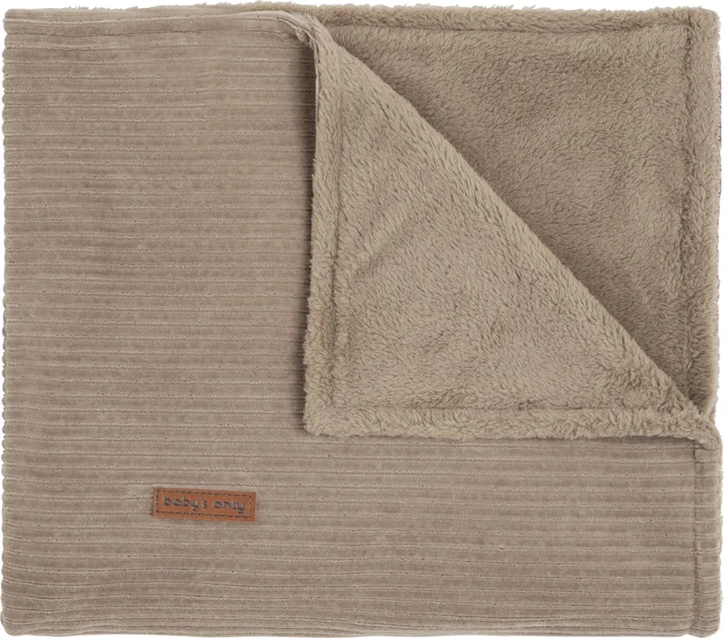 Wiegdeken teddy - Baby deken Sense - Dekentje voor jongens en meisjes - 2.6 TOG - 70x95 cm - Rib corduroy stof - Herfst & winter deken van Baby's Only in Clay – productfoto