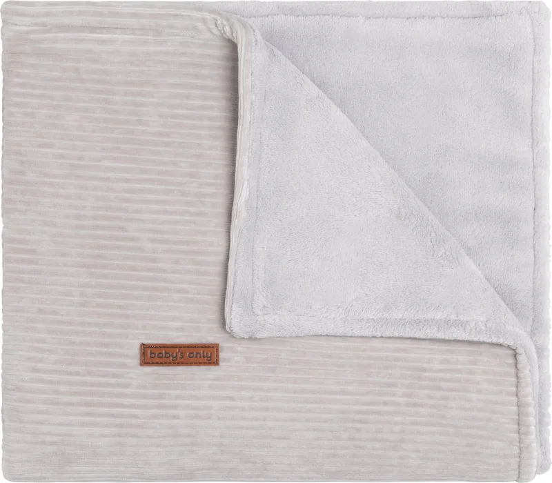 Wiegdeken teddy - Baby deken Sense - Dekentje voor jongens en meisjes - 2.6 TOG - 70x95 cm - Rib corduroy stof - Herfst & winter deken by Baby's Only in Kiezelgrijs – product photo