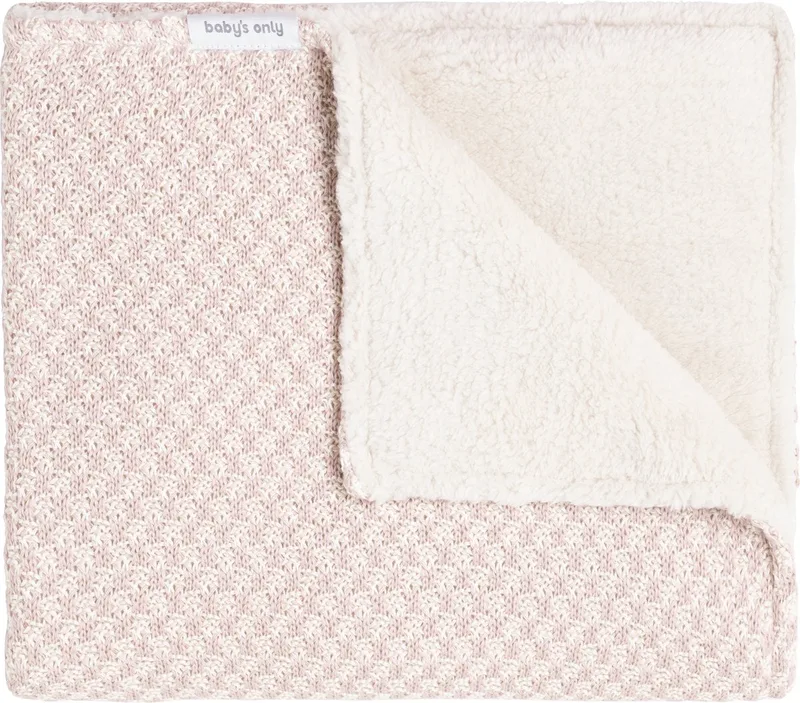 Wiegdeken teddy Happiness - Oud Roze/Ecru - 70x95 cm by Baby's Only in Oud Roze – product photo