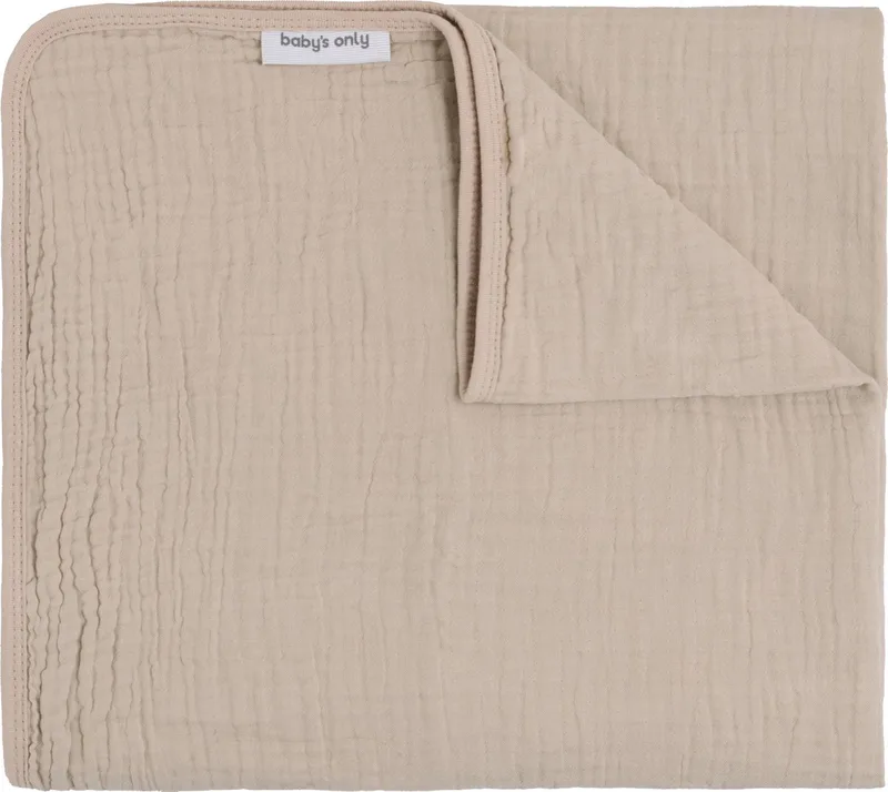 Wiegdeken Tender - Baby deken - Dekentje voor jongens en meisjes - Deken wieg - Hydrofiele deken - 70x95 cm - 100% prewashed katoen by Baby's Only in Beige – product photo