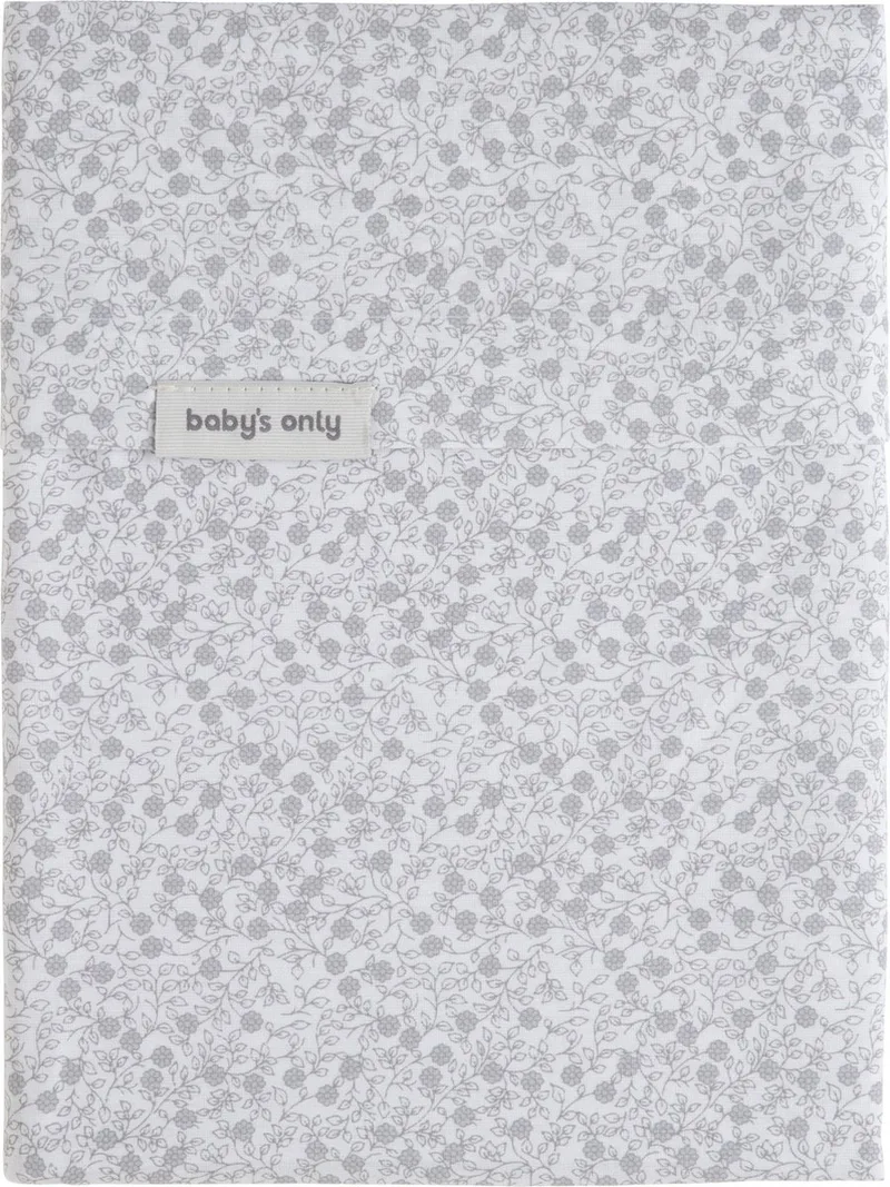 Wieglaken Flower - Nordic Blue/Wit - Met Bloemen motief - 80x100 cm - 100% katoen van Baby's Only in Nordic Blue – productfoto
