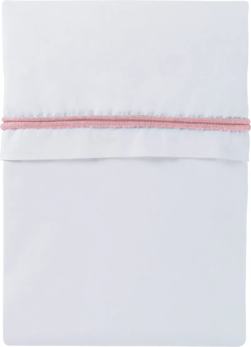 Wieglaken gebreide bies - Baby Roze/Wit - 80x100 cm - 100% egyptisch katoen van Baby's Only in Baby Roze – productfoto