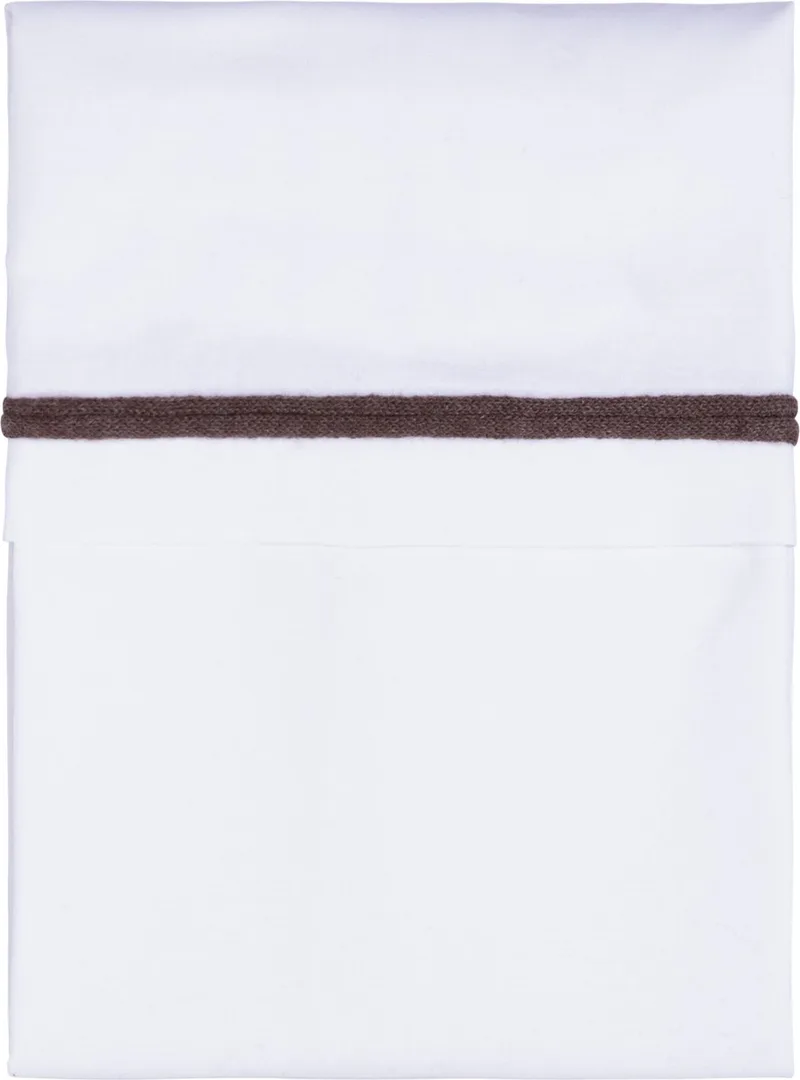 Wieglaken gebreide bies - Cacao/Wit - 80x100 cm - 100% egyptisch katoen van Baby's Only in Cacao – productfoto