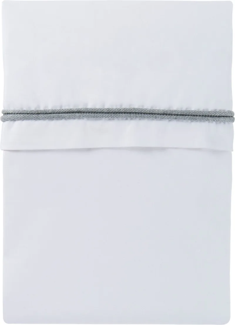 Wieglaken gebreide bies - Grijs/Wit - 80x100 cm - 100% egyptisch katoen van Baby's Only in Grijs – productfoto