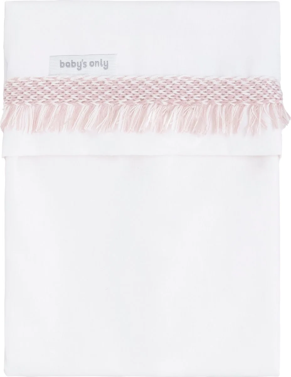 Wieglaken gebreide bies Happiness - Oud Roze/Ecru - 80x100 cm fra Baby's Only i Oud Roze – produktbillede