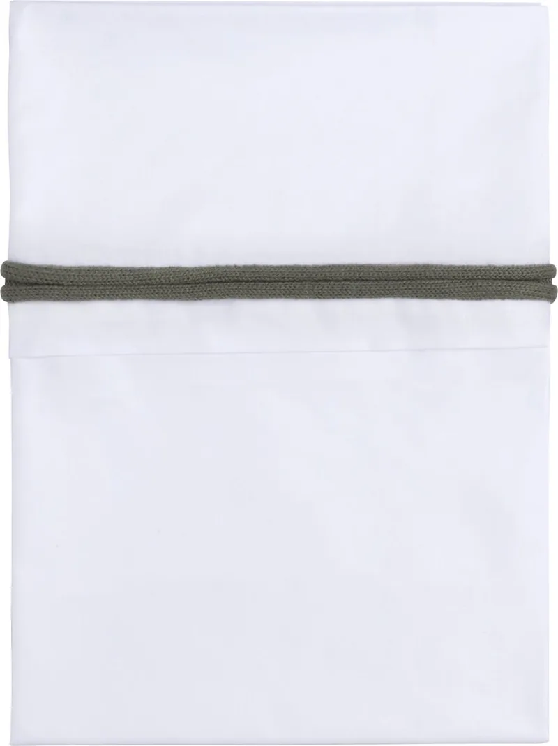 Wieglaken gebreide bies - Khaki/Wit - 80x100 cm - 100% egyptisch katoen van Baby's Only in Khaki – productfoto