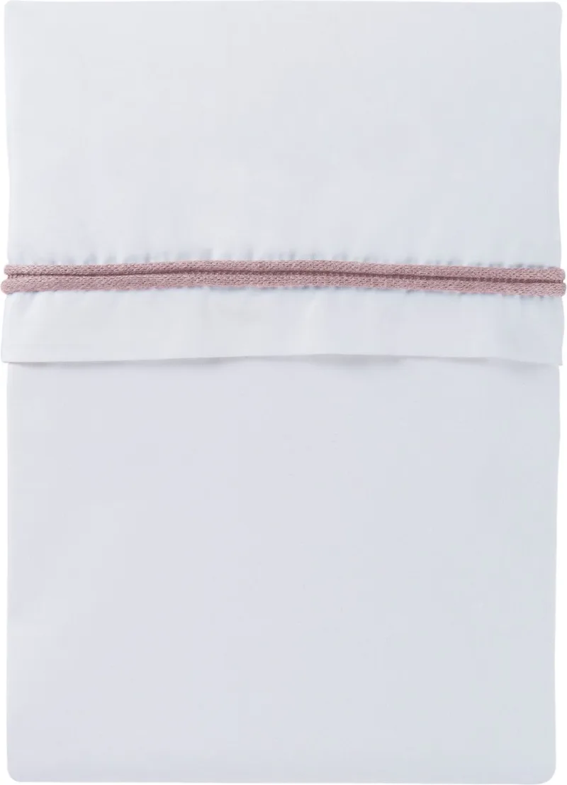 Wieglaken gebreide bies - Oud Roze/Wit - 80x100 cm - 100% egyptisch katoen van Baby's Only in Oud Roze – productfoto