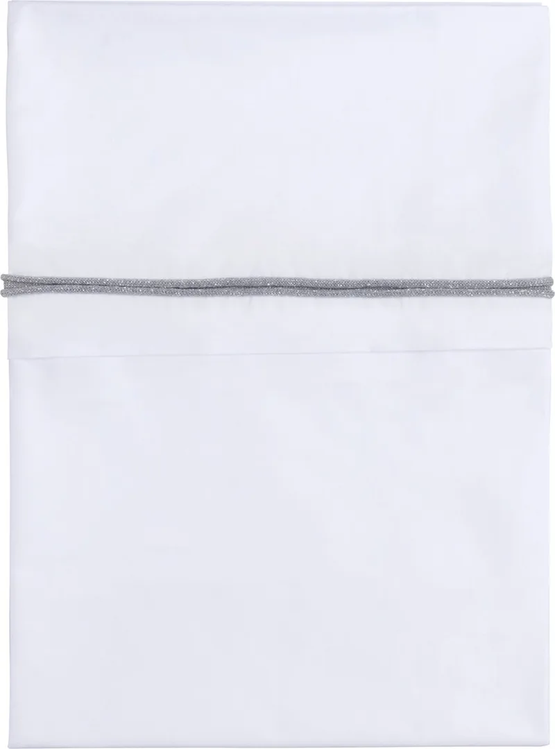 Wieglaken gebreide bies - Zilvergrijs Mêlee/Wit - 80x100 cm - 100% egyptisch katoen by Baby's Only in Zilvergrijs Mêlee – product photo