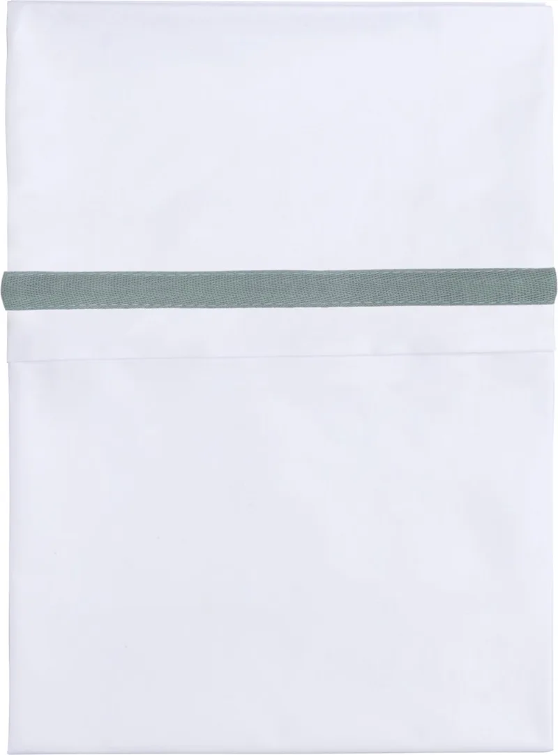 Wieglaken geweven bies - Zeegroen/Wit - 80x100 cm - 100% egyptisch katoen by Baby's Only in Zeegroen – product photo