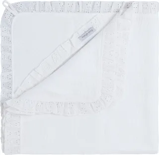 Wikkeldeken - Omslagdoek baby Calm - Wikkeldeken voor in de autostoel - Geschikt voor drie- en vijfpuntsgordel - 75x75 cm - 100% katoen de Baby's Only en Blanc – photo produit 1 sur 3