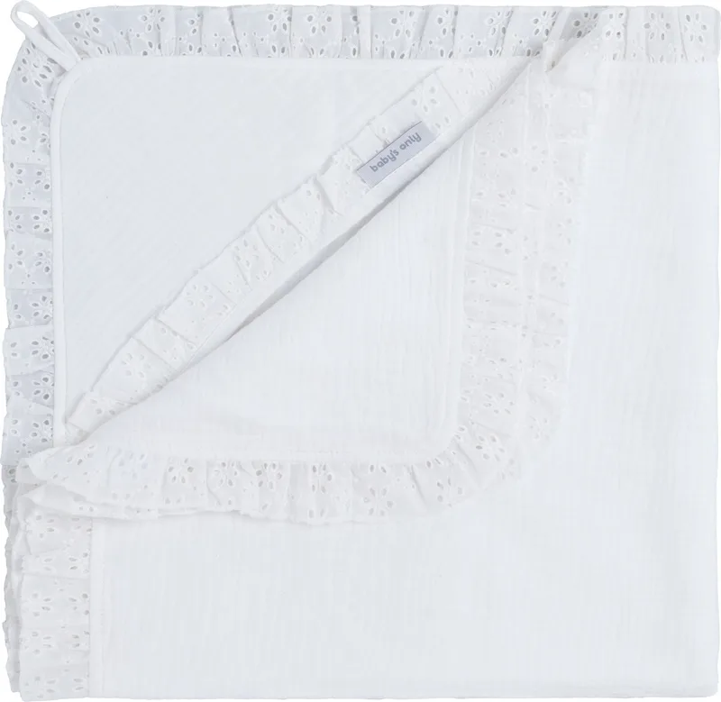 Wikkeldeken - Omslagdoek baby Calm - Wikkeldeken voor in de autostoel - Geschikt voor drie- en vijfpuntsgordel - 75x75 cm - 100% katoen de Baby's Only en Blanc – photo produit 1 sur 3