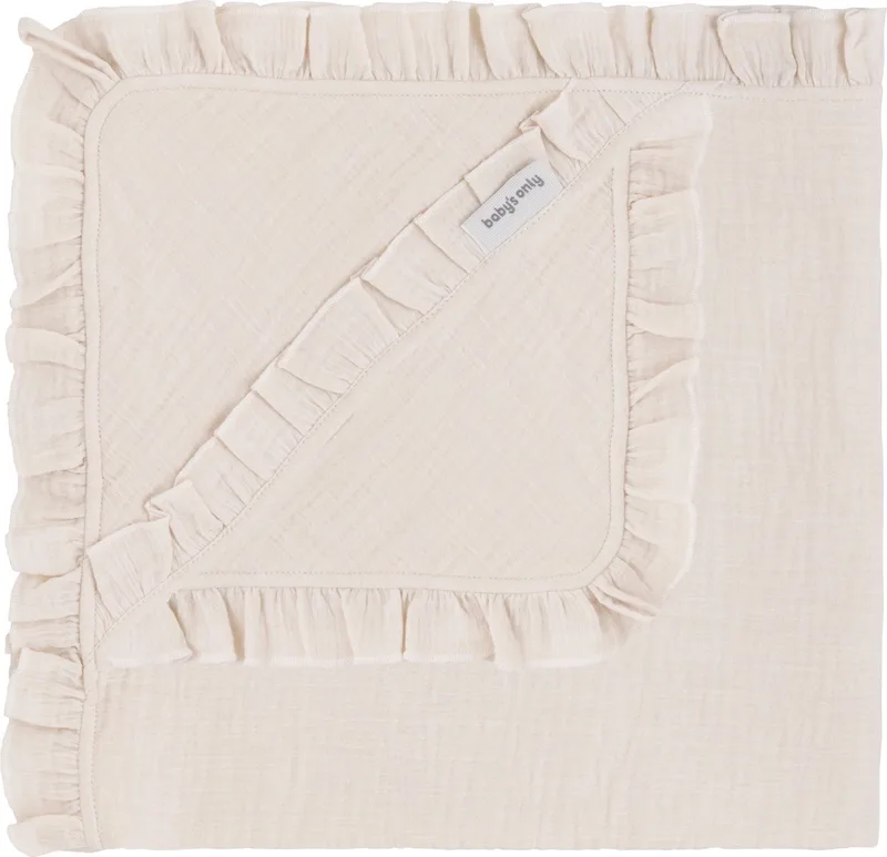 Wikkeldeken - Omslagdoek baby Calm - Wikkeldeken voor in de autostoel - Geschikt voor drie- en vijfpuntsgordel - 75x75 cm - 100% katoen by Baby's Only in Warm Linen – product photo 1 of 3
