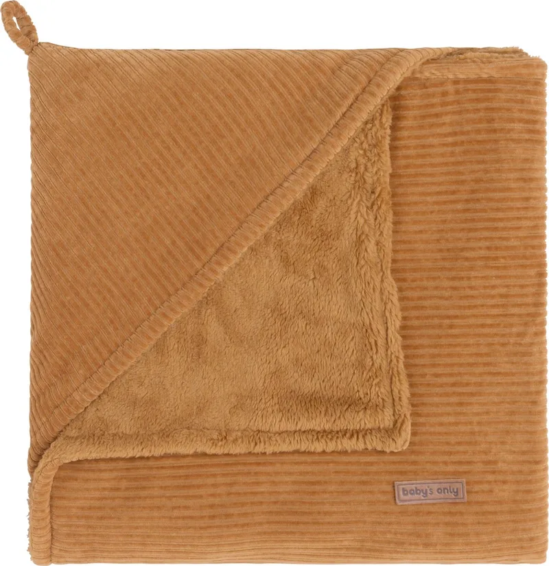 Wikkeldeken - Omslagdoek baby Sense - Teddy voering - 75x75 cm - Geschikt voor drie- en vijfpuntsgordel by Baby's Only in Caramel – product photo