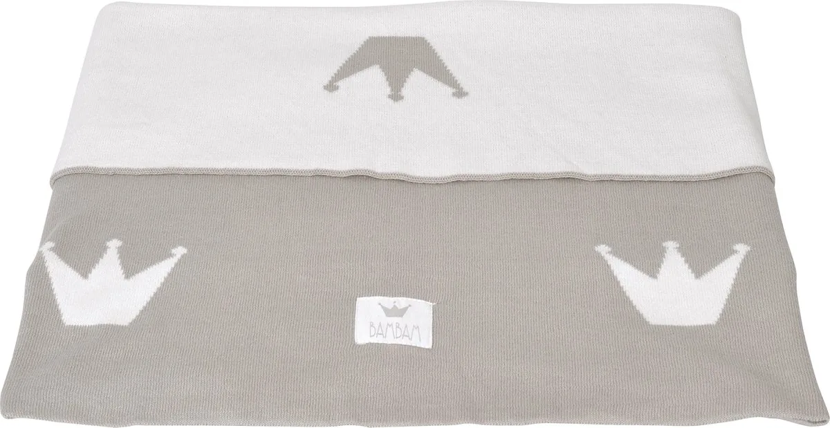 BAMBAM 100% katoenen dekentje 100 x 80 cm - Wit van BamBam in Wit, Taupe – productfoto