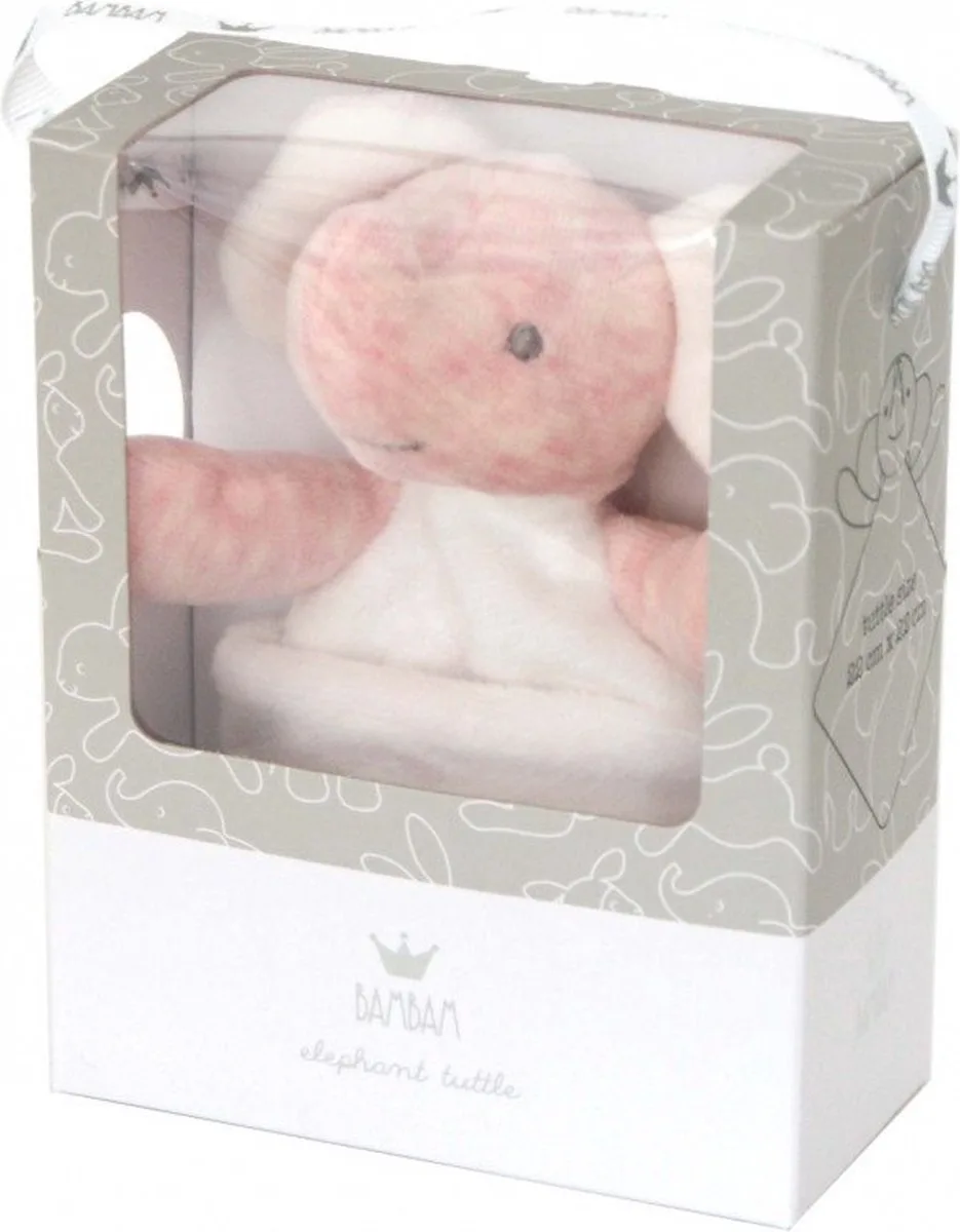 Knuffeldoekje Olifant - Baby cadeau de BamBam en Rose – photo produit