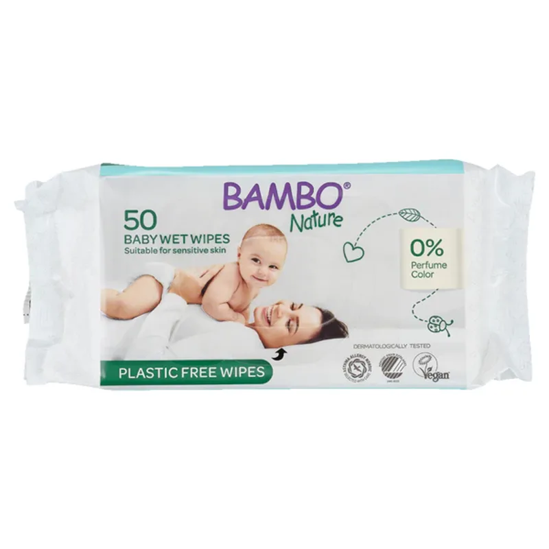 2x Bambo Nature Bio Babydoekjes 50 stuks van Bambo Nature – productfoto