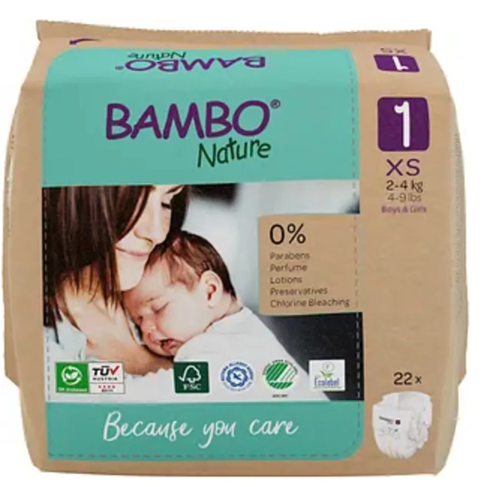 2x Bambo Nature Luiers Maat 1 XS (2-4 kg) 22 stuks by Bambo Nature – product photo