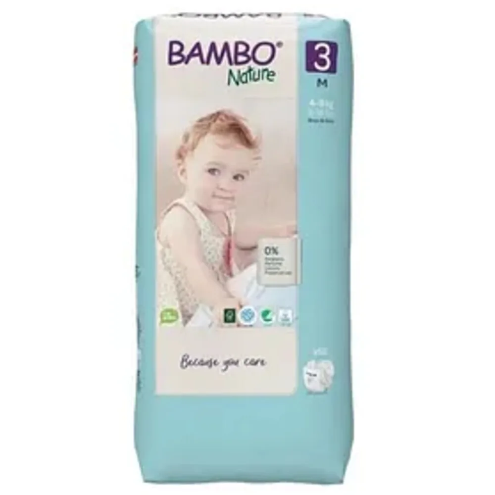 2x Bambo Nature Luiers Maat 3 M (4-8 kg) 52 stuks van Bambo Nature – productfoto