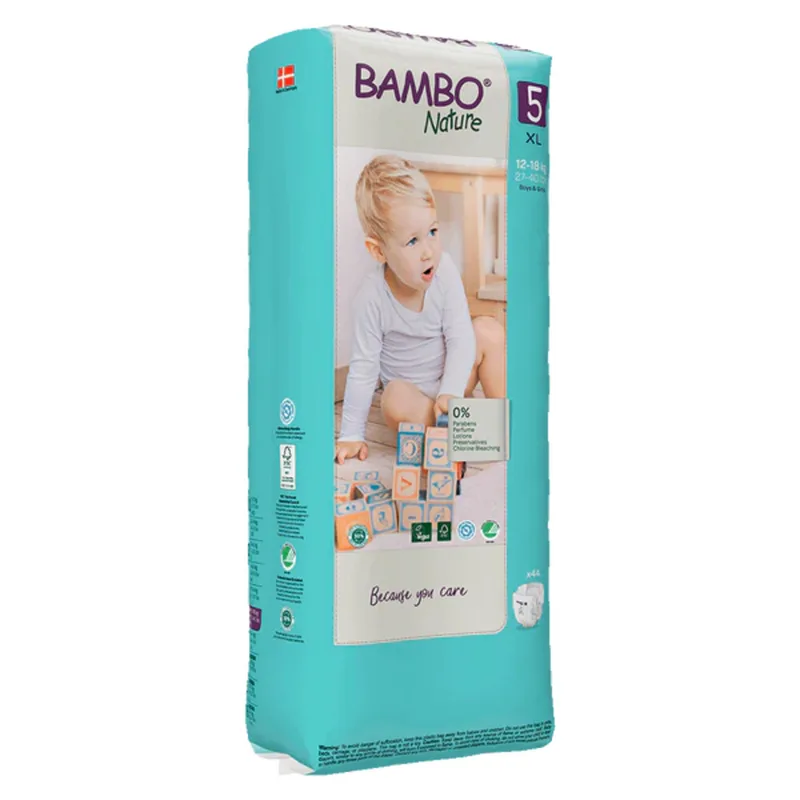 2x Bambo Nature Luiers Maat 5 (12-18 kg) 44 stuks de Bambo Nature – photo produit