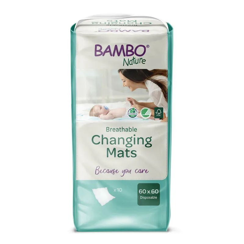2x Bambo Nature Verschoonmatjes 60x60 cm 10 stuks fra Bambo Nature – produktbillede