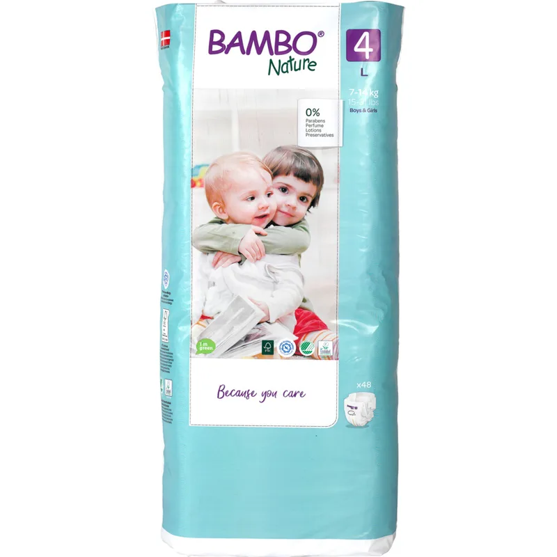3x Bambo Nature Luiers Maat 4 L (7-14 kg) 48 stuks von Bambo Nature – Produktfoto