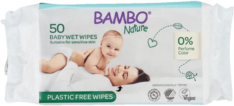 Bio Babydoekjes 50 stuks de BAMBO Nature – photo produit