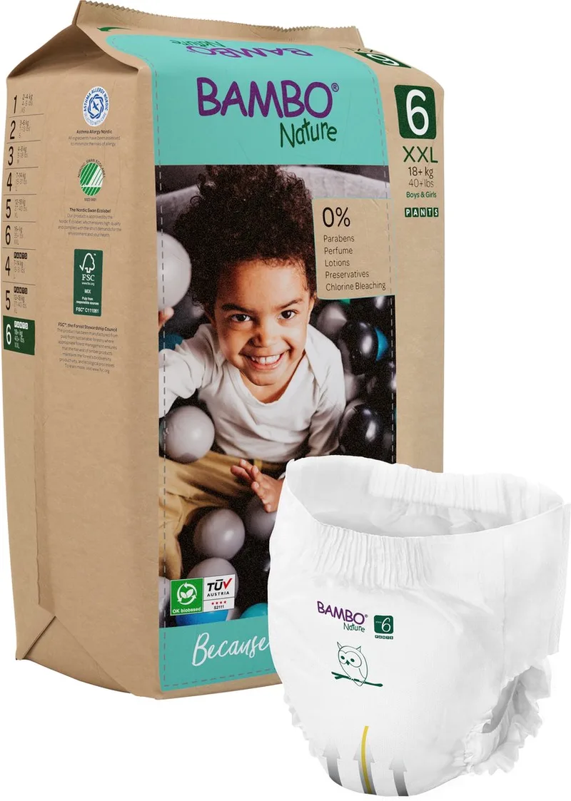 Luierbroekjes Maat 6 (15+ kg) 18 stuks by BAMBO Nature – product photo
