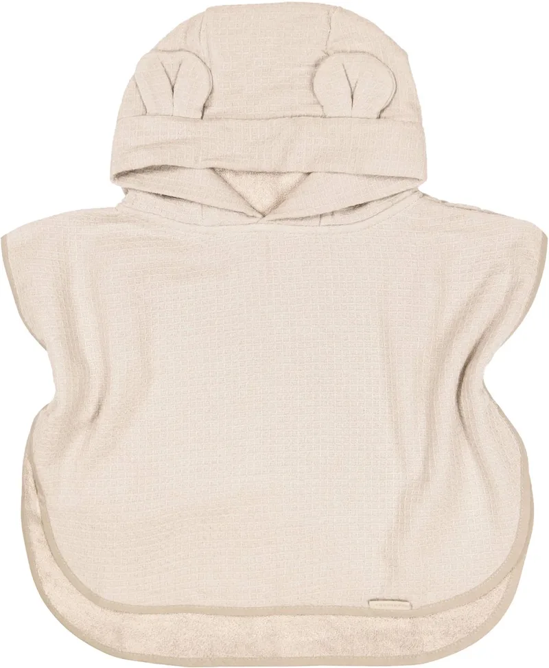 Badponcho Baby 0–2 Jaar - Bamboe Wafel Terry - Warm White de Bamboom en Blanc – photo produit