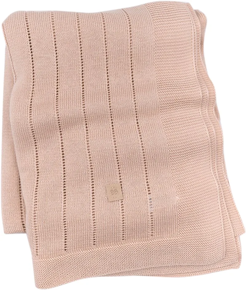 Gestreept Wiegdeken - Zomer - 75 x 100 cm de Bamboom en Rose – photo produit